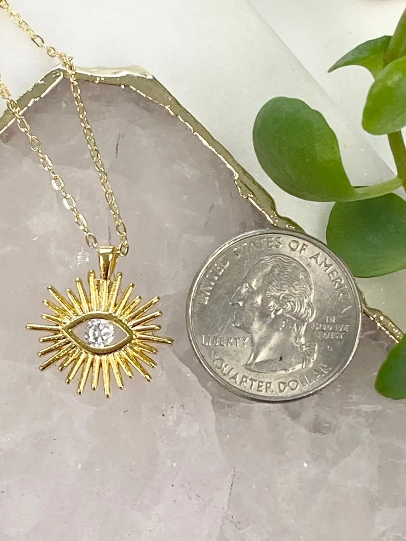 Amelia Eye Burst Cubic Zirconia Necklace