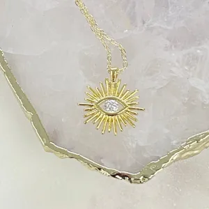 Amelia Eye Burst Cubic Zirconia Necklace
