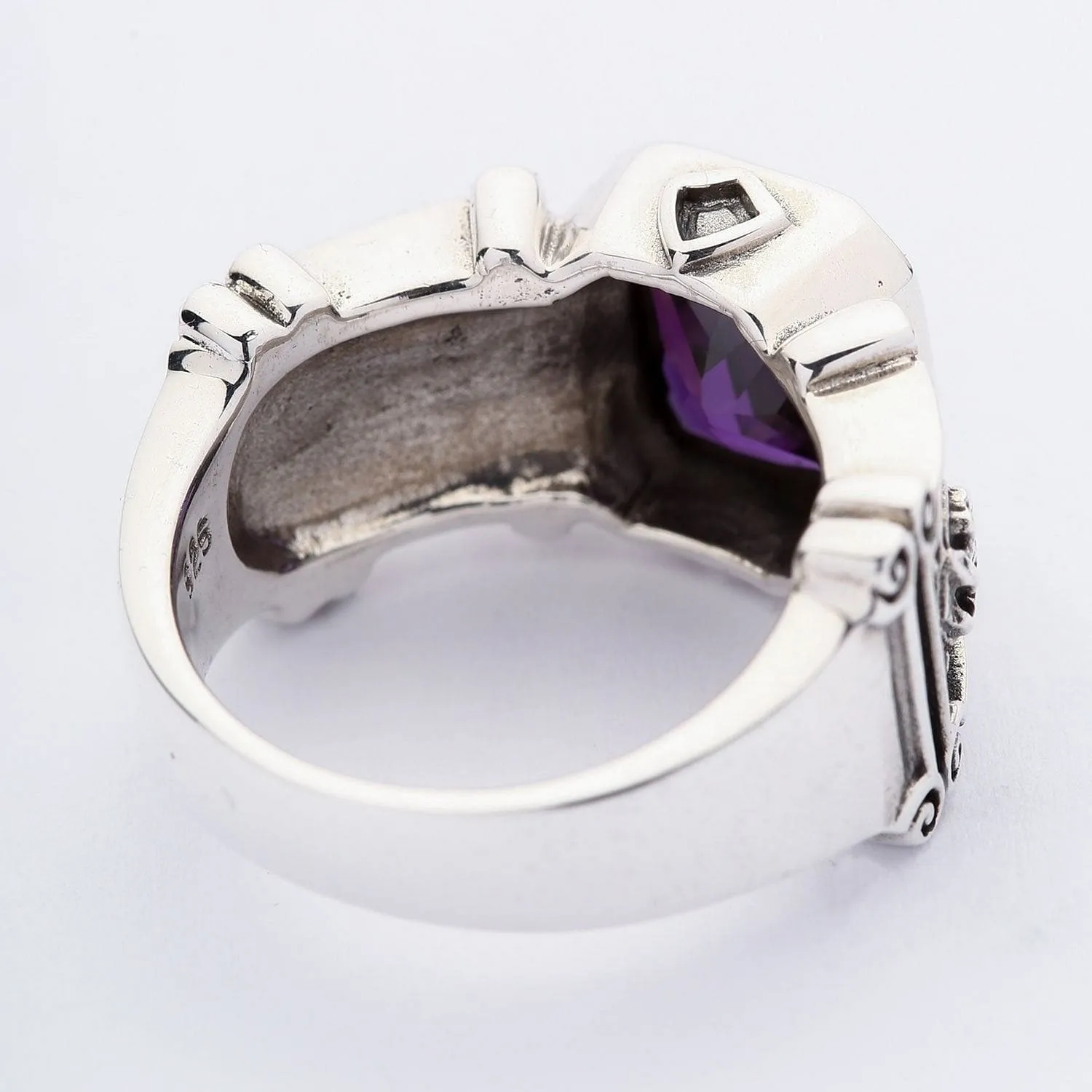 Amethyst Knight Sterling Silver Medieval Ring