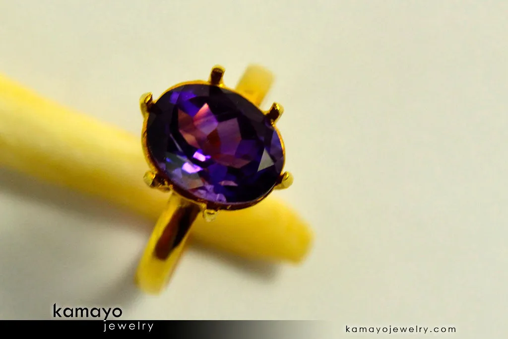 AMETHYST RING - 10x8mm-large Purple Amethyst Ring for Women