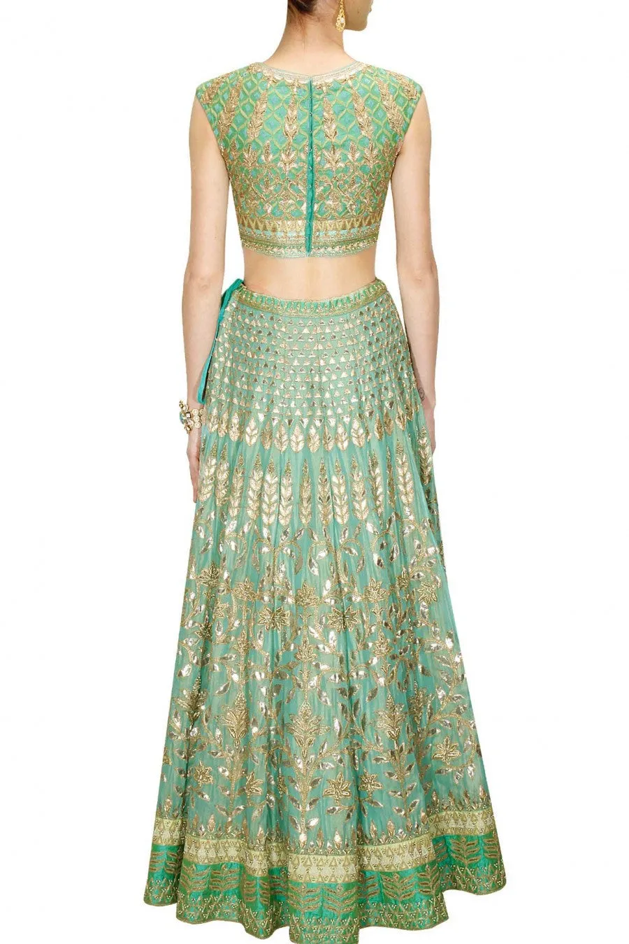 Aqua color Bridal Lehenga Choli