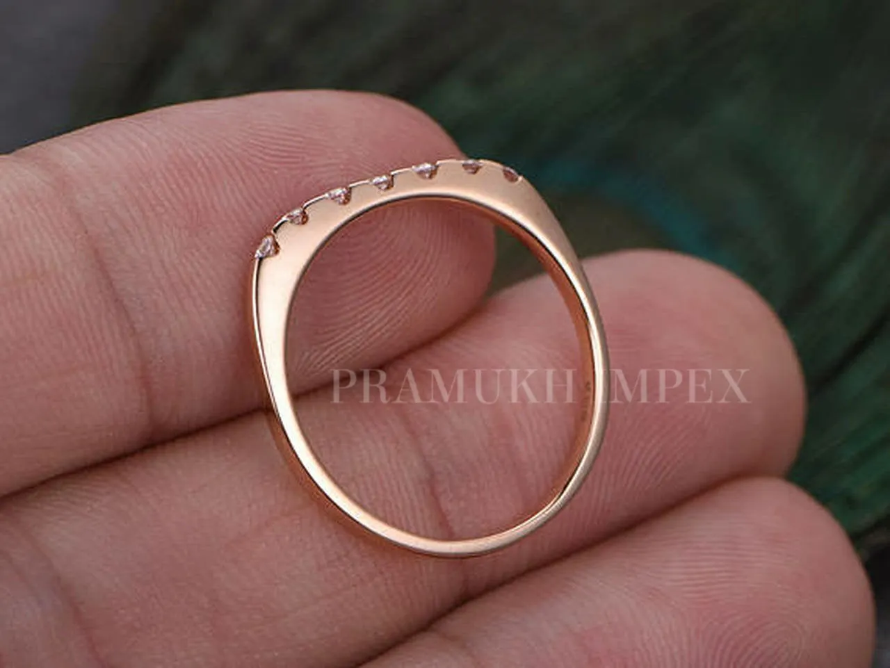 Art deco midi rings Sterling silver rings 10k/14k/18k unique wedding bands rose gold for women Matching band Gift for her on esty