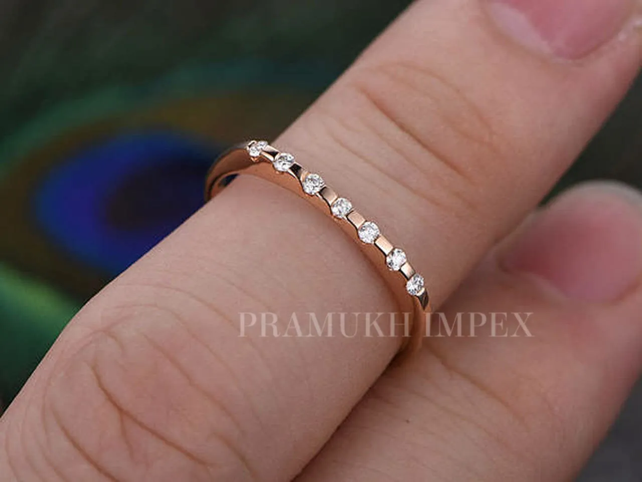 Art deco midi rings Sterling silver rings 10k/14k/18k unique wedding bands rose gold for women Matching band Gift for her on esty