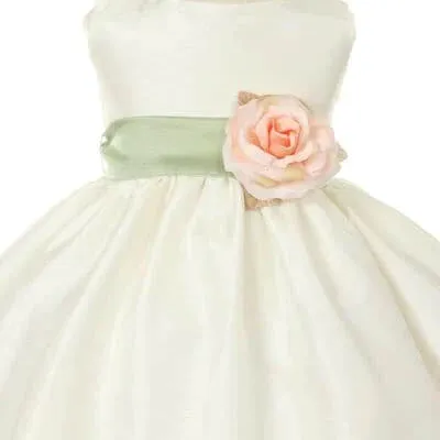 Baby Morgan - Bridal Ivory or White with Choice of 21 Colour Sash and Flower