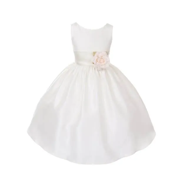 Baby Morgan - Bridal Ivory or White with Choice of 21 Colour Sash and Flower