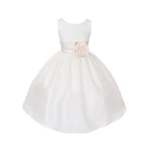 Baby Morgan - Bridal Ivory or White with Choice of 21 Colour Sash and Flower