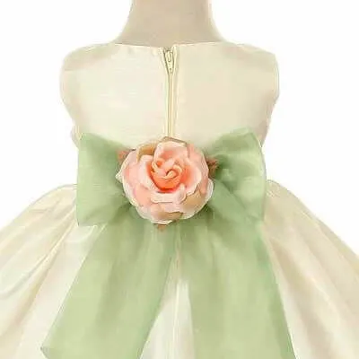 Baby Morgan - Bridal Ivory or White with Choice of 21 Colour Sash and Flower