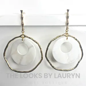 Bamboo and White Shell Earring
