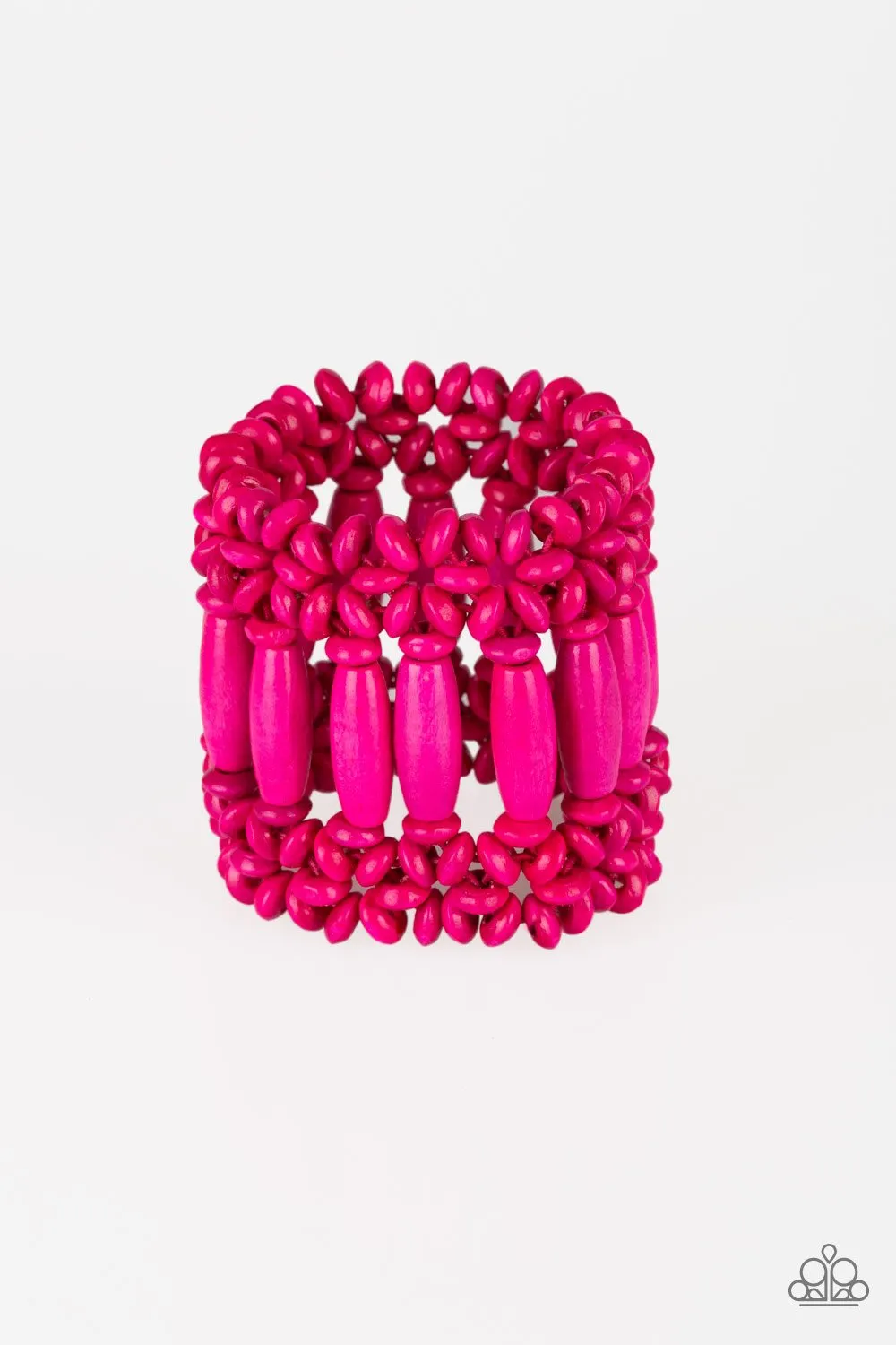 Barbados Beach Club - Pink Wooden Bracelet