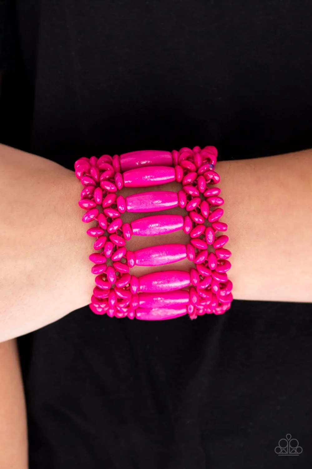 Barbados Beach Club - Pink Wooden Bracelet