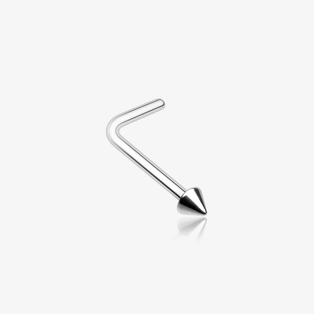 Basic Steel Spike L-Shaped Nose Ring