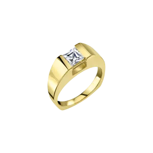 Bauhaus Ring with Princess Cut Diamond