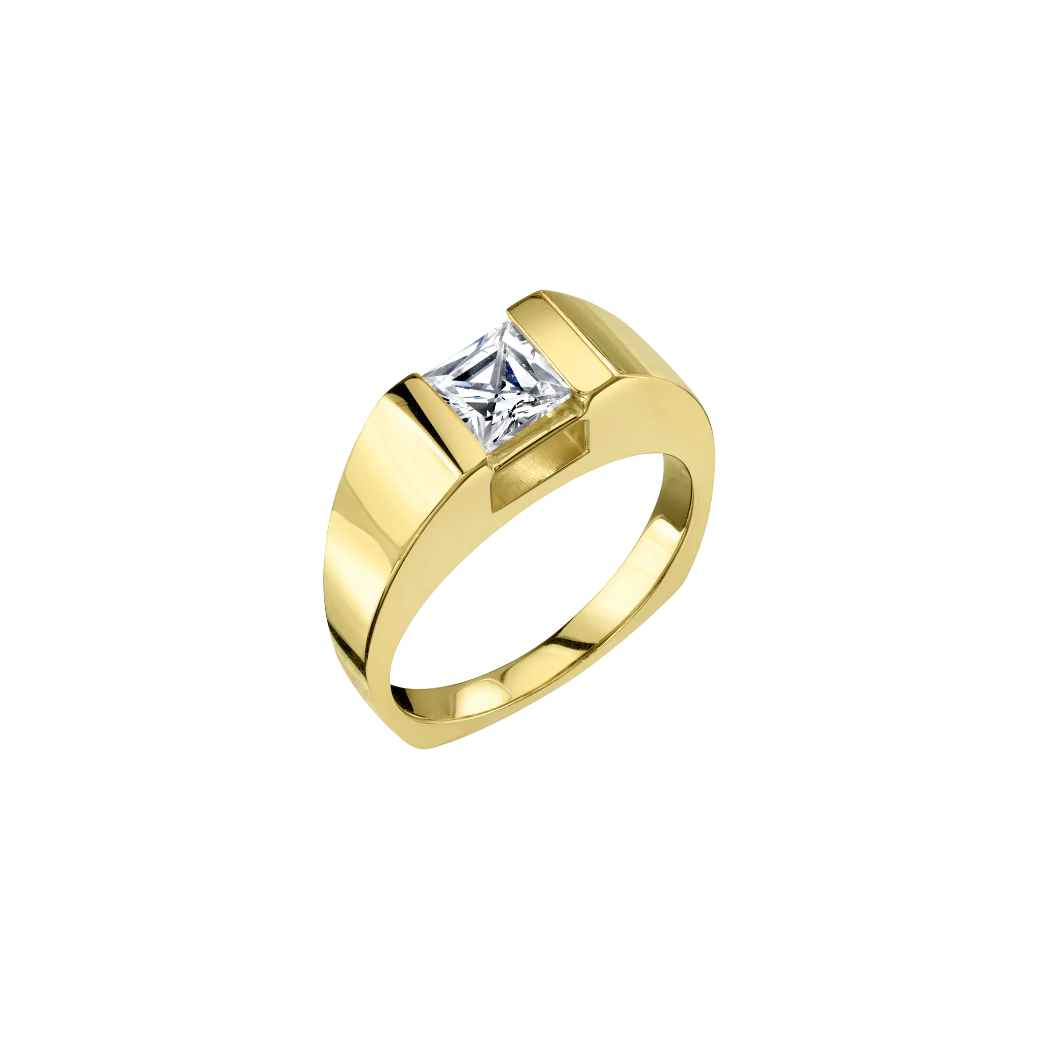 Bauhaus Ring with Princess Cut Diamond