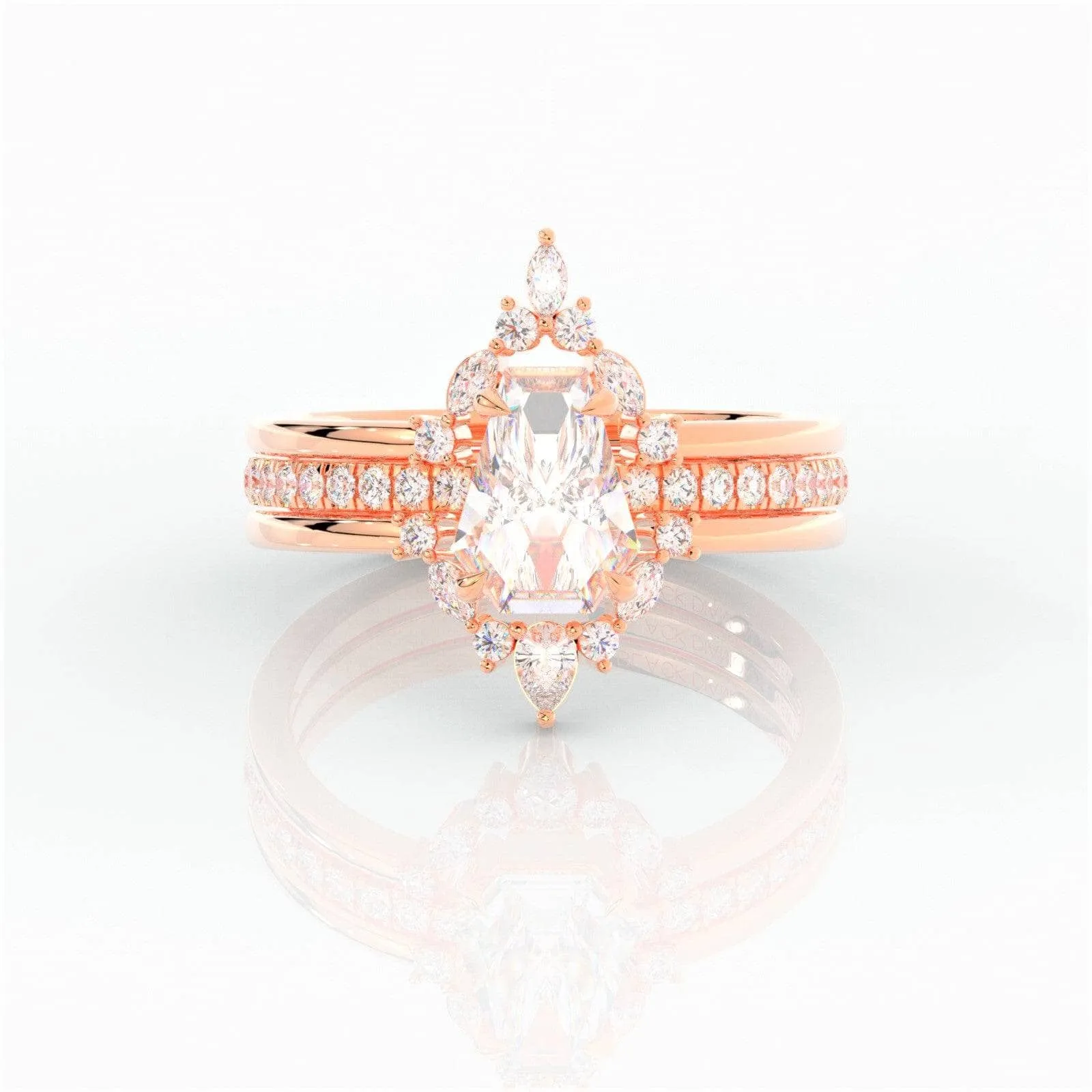Be Mine Forever- Radiant Coffin Cut Diamond Gothic Wedding Ring