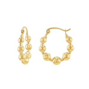 Bead Ball Hoop Earrings