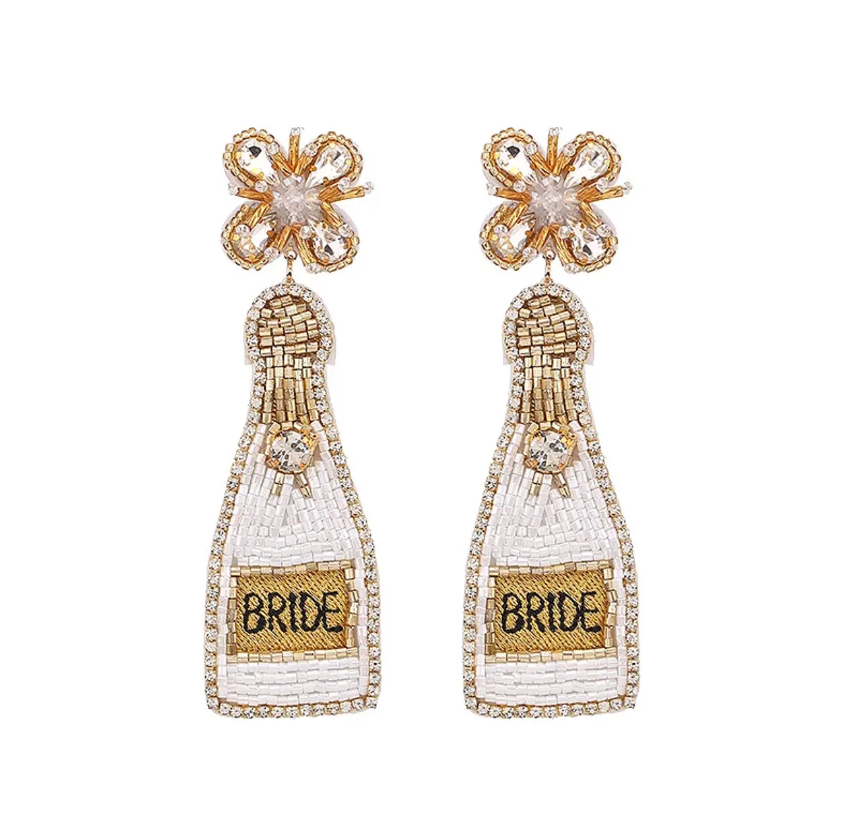 Beaded Bridal Shower Earrings with CZ Pave Embellished 230-19 | Erika Williner Designs