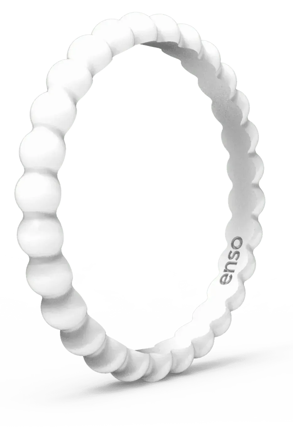 Beaded Stackable Silicone Rings Turquoise/White