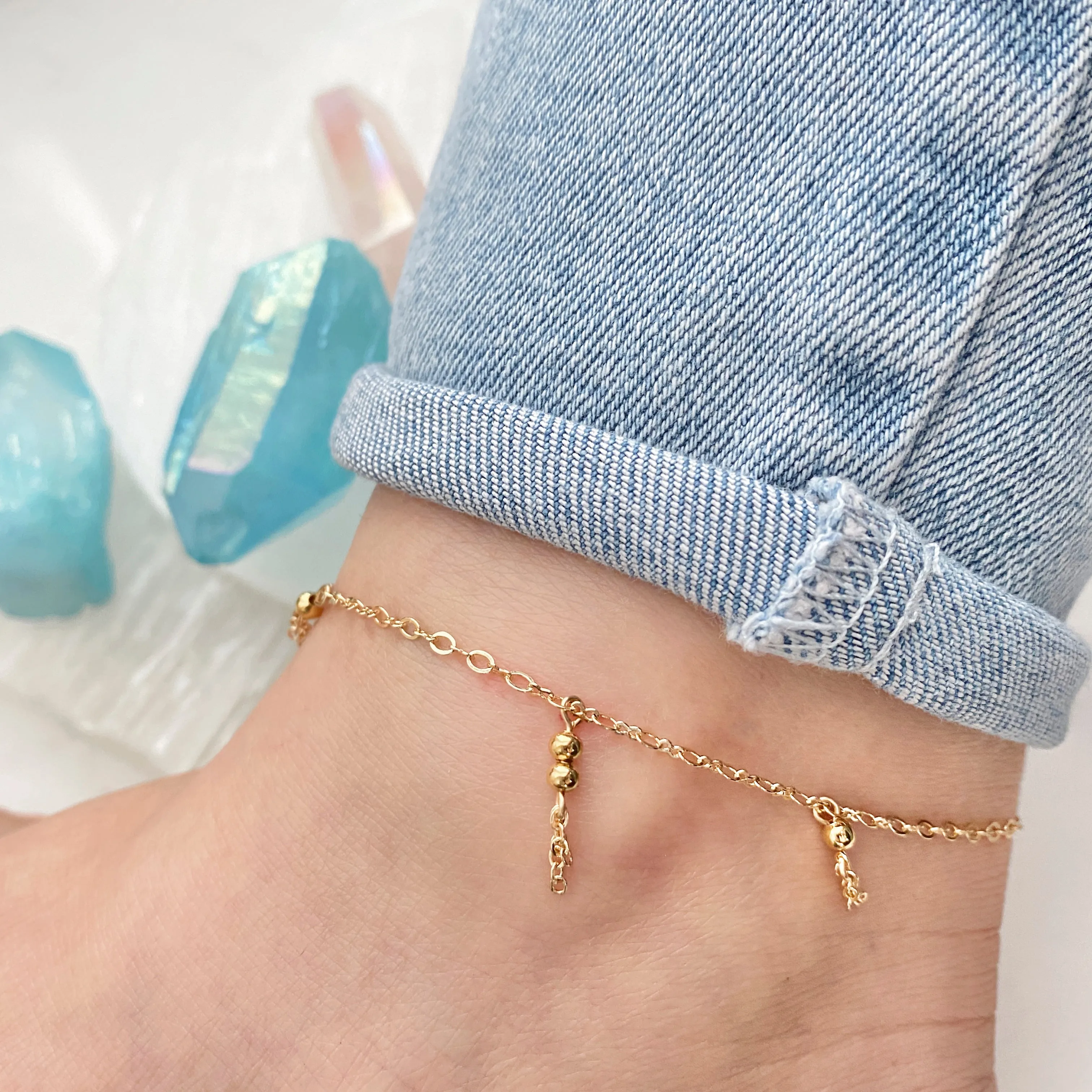 Beaded Tassel Chain Anklet