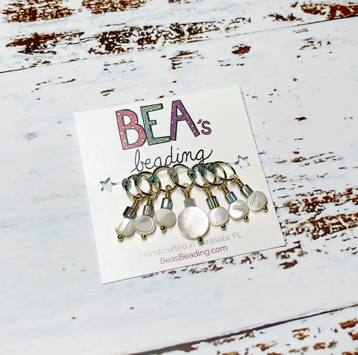 Bea's Beading Palm Beach Handmade Knitting Stitch Markers