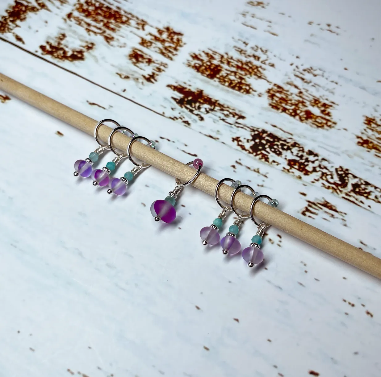 Bea's Beading South Beach Handmade Knitting Stitch Markers