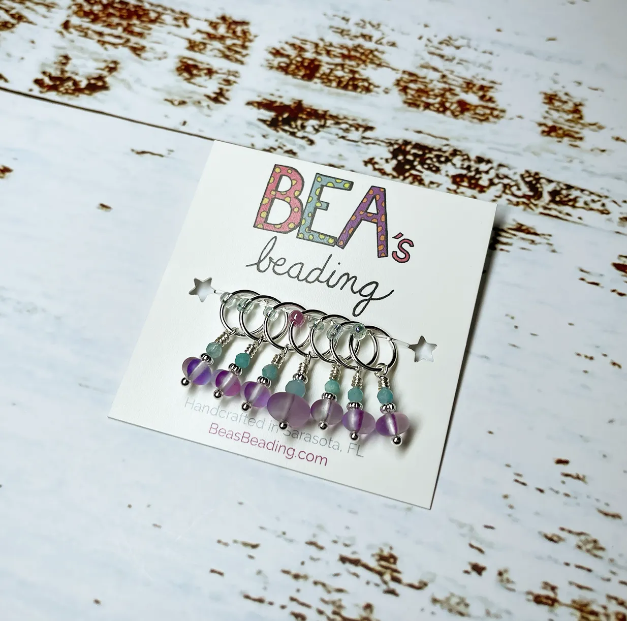 Bea's Beading South Beach Handmade Knitting Stitch Markers