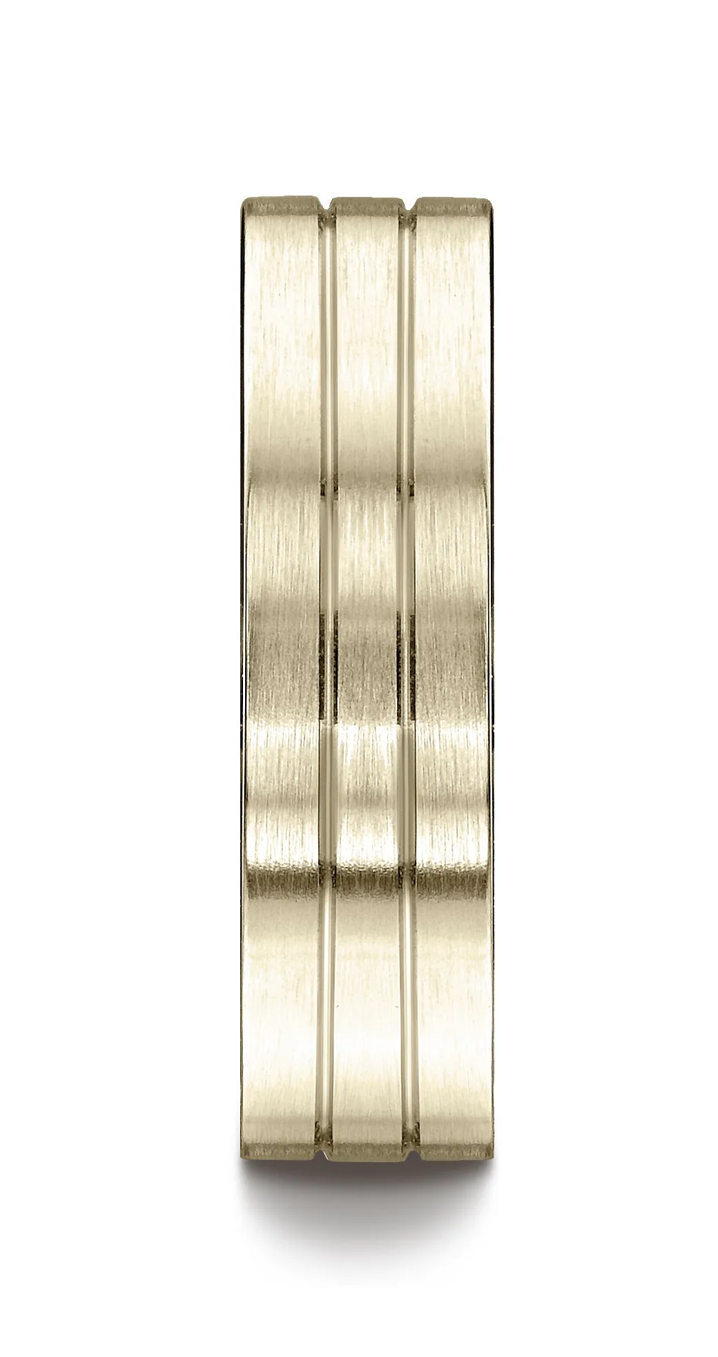 Benchmark 18K Yellow Gold 6mm Comfort-Fit with Parallel Center Cuts Carved Design Wedding Band Ring