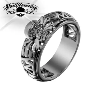 'Beyond The Black Diamond Gates' Skull Ring (w026)
