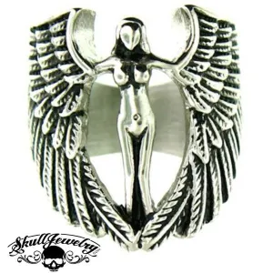 Biker Angel - Stainless Steel Ring (#494)