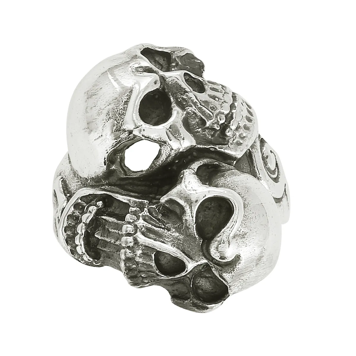 Biker Double Skull Ring