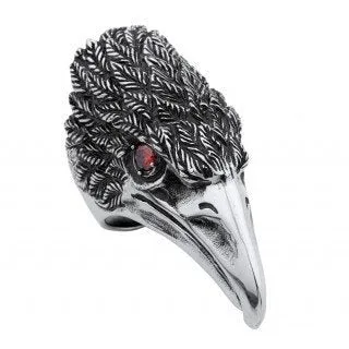 Bird of Prey Ring - Big, Heavy & Solid Ring With Large Beak and Ruby, Pink or Black Eyes (3 colors to choose from)