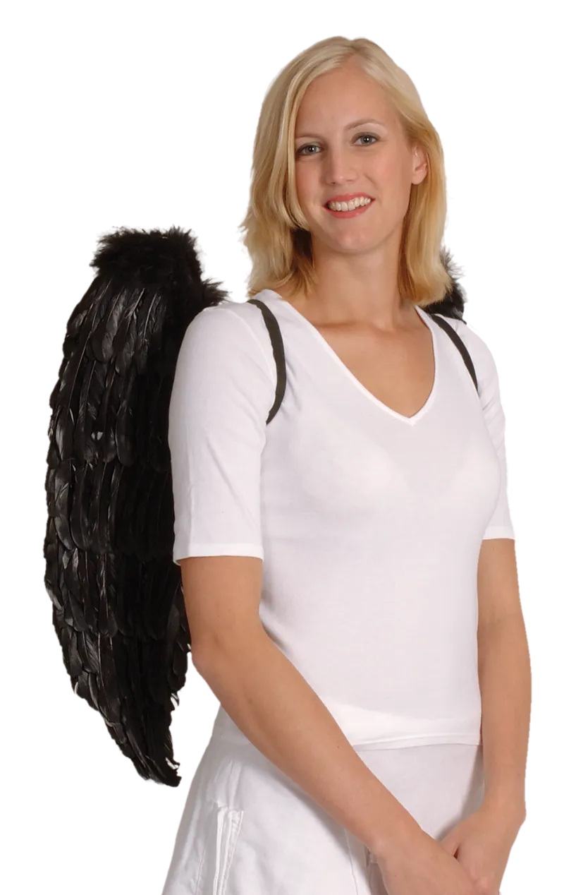 Black Angel Wings 65x65cm