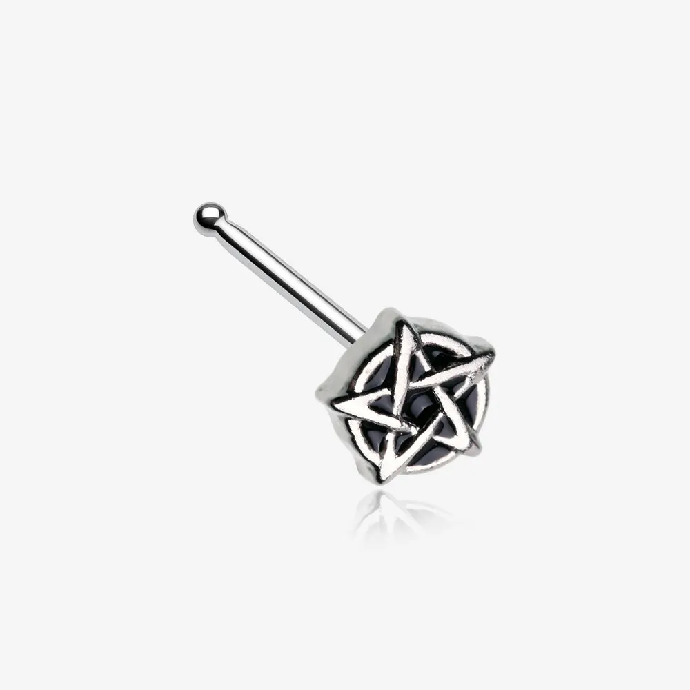 Black Pentagram Star Gothic Nose Stud Ring