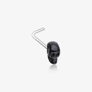 Blackline Death Skull Head L-Shaped Nose Ring