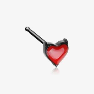 Blackline Devil's Heart Nose Stud Ring