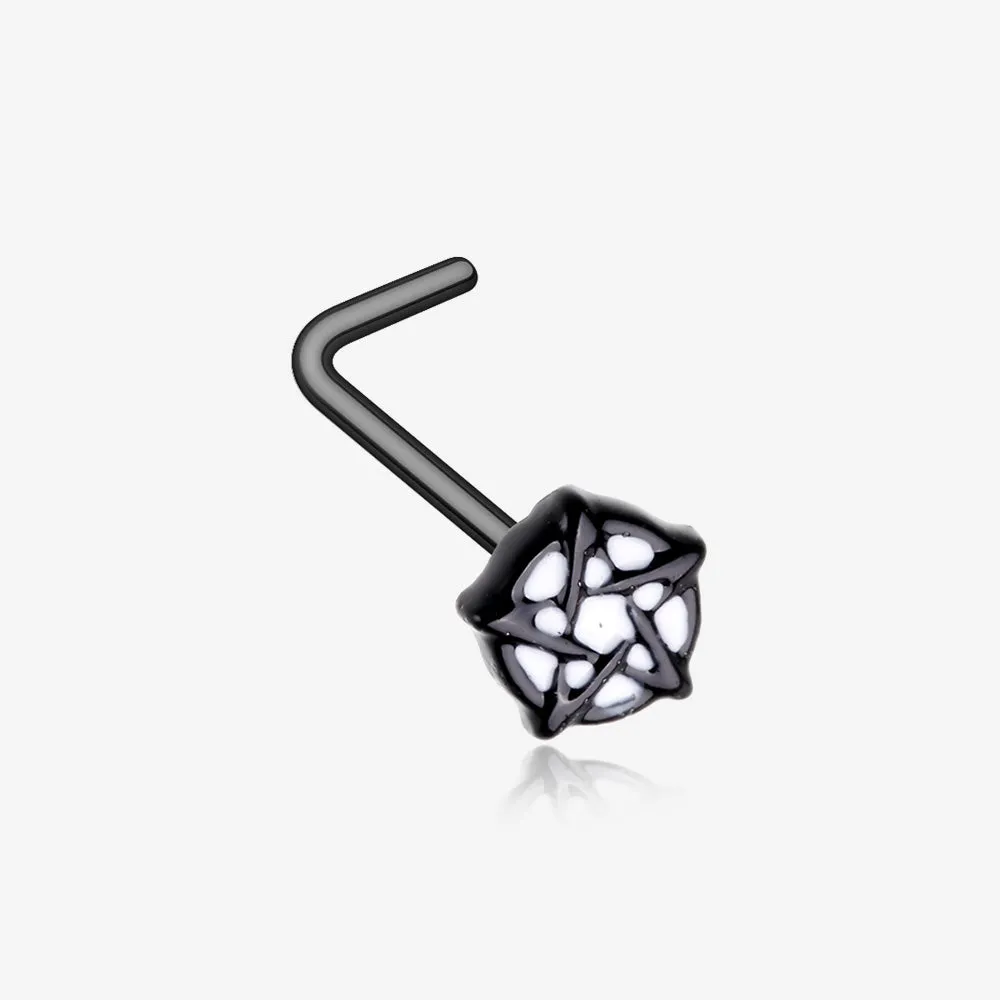Blackline Petagram Star Gothic L-Shaped Nose Ring