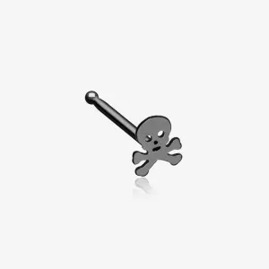 Blackline Pirate Skull Nose Stud Ring