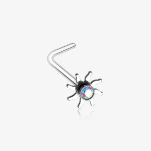 Blazing Sun Sparkle L-Shaped Nose Ring