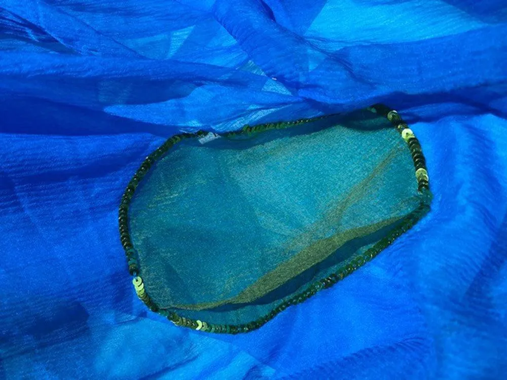 Blue Sarong with Matching Bag and Bracelet