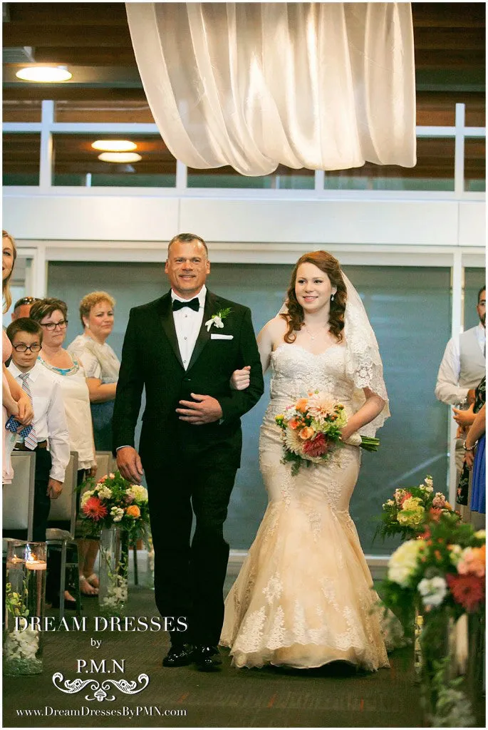 Blush Pink Ivory Mermaid Wedding Dress (#Mckenzie)