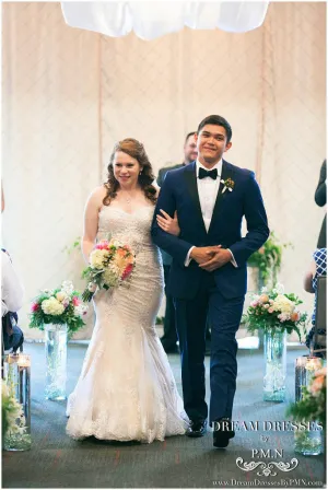 Blush Pink Ivory Mermaid Wedding Dress (#Mckenzie)