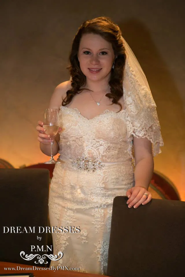 Blush Pink Ivory Mermaid Wedding Dress (#Mckenzie)