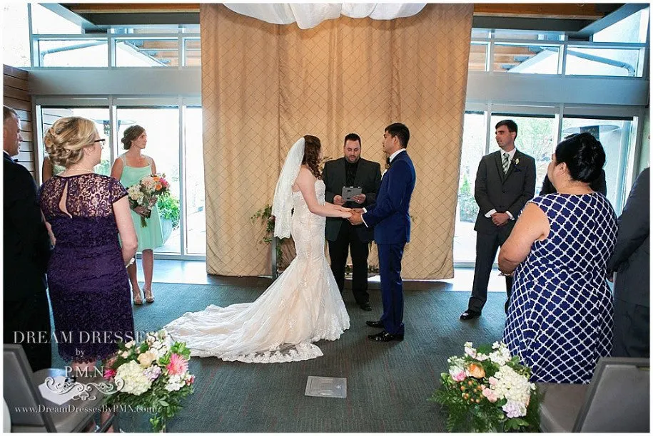 Blush Pink Ivory Mermaid Wedding Dress (#Mckenzie)