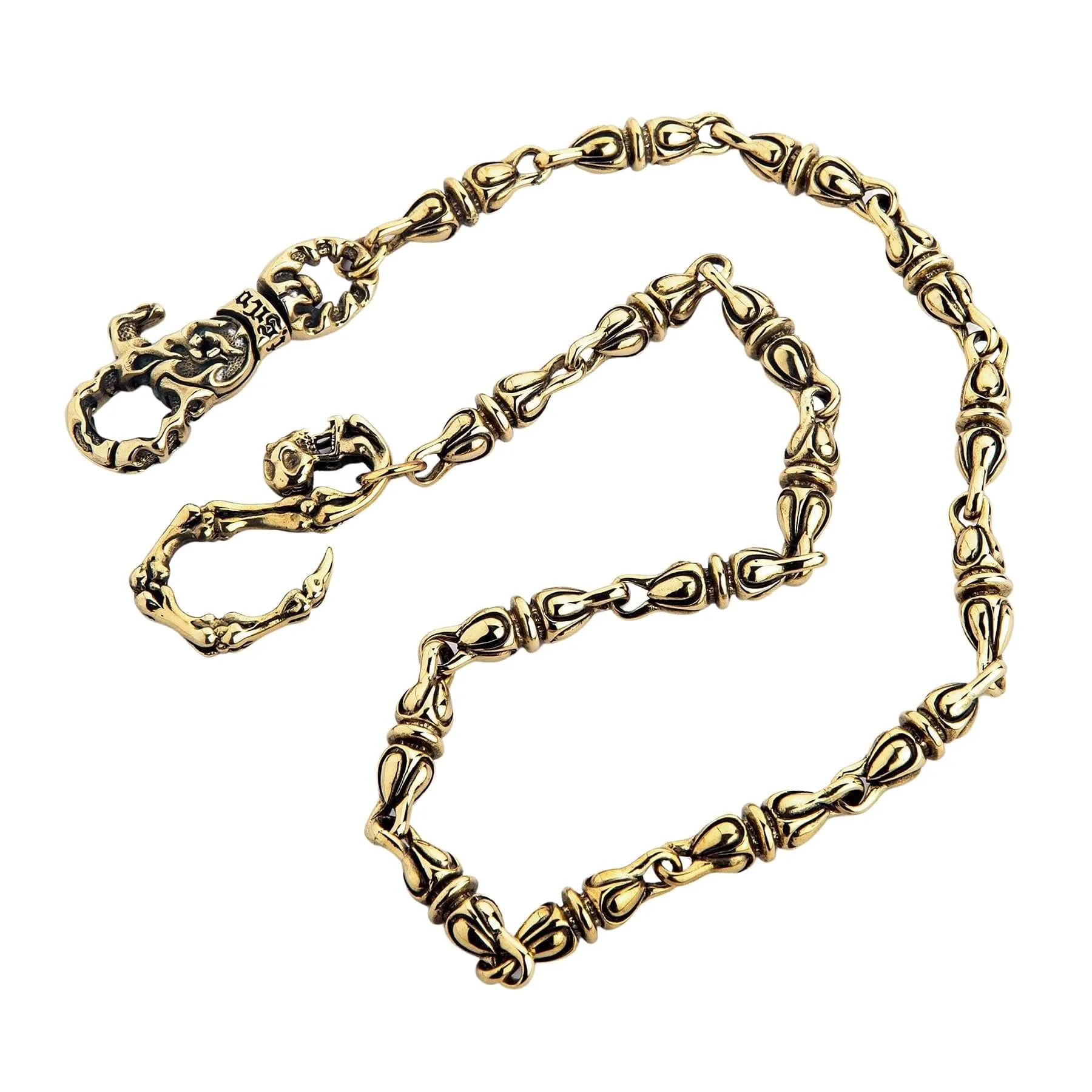 Brass Tribal Skull Gothic Wallet Chain