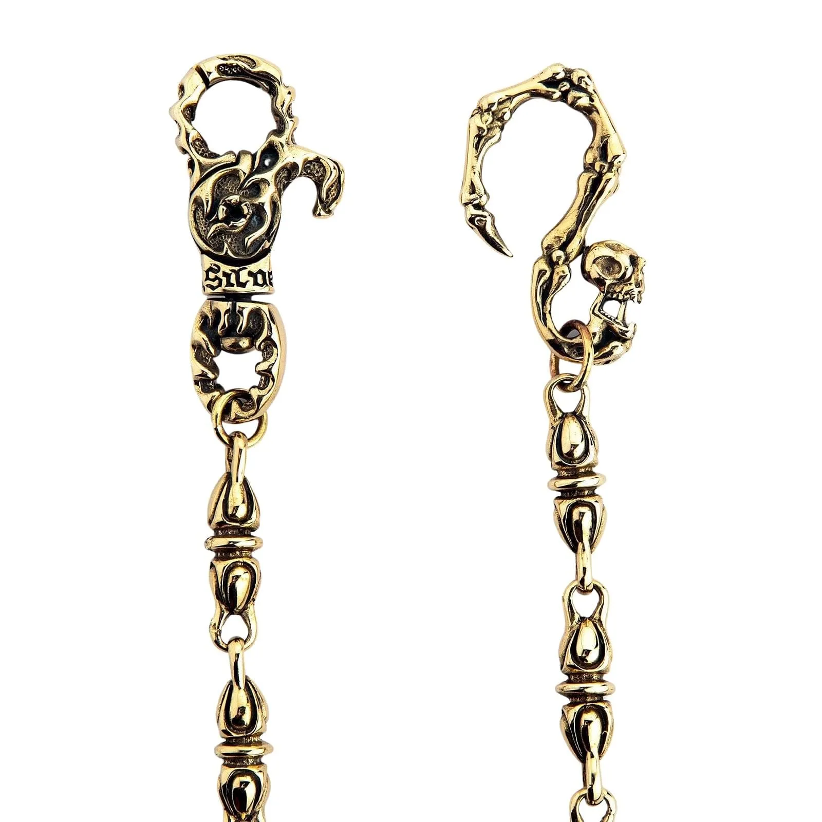 Brass Tribal Skull Gothic Wallet Chain
