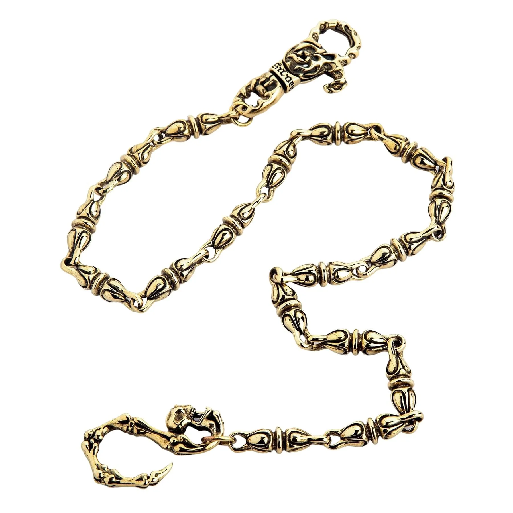 Brass Tribal Skull Gothic Wallet Chain