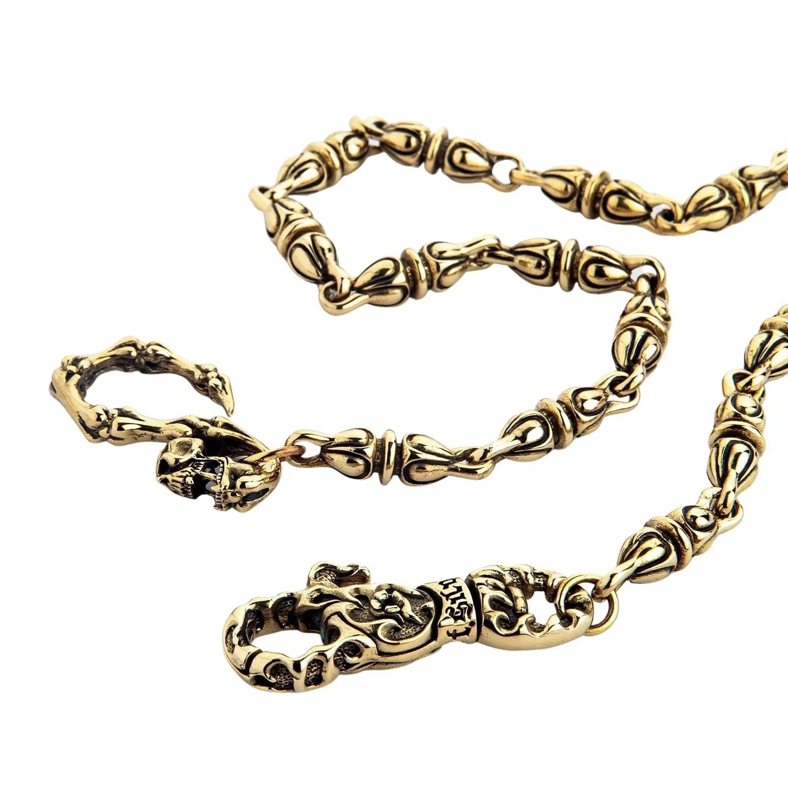 Brass Tribal Skull Gothic Wallet Chain