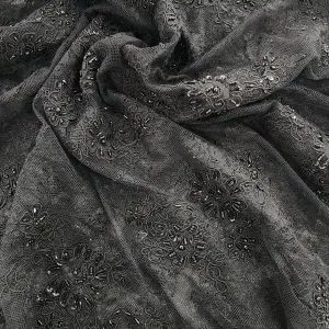 Bridal Chantilly Lace Fabric 100cm Black