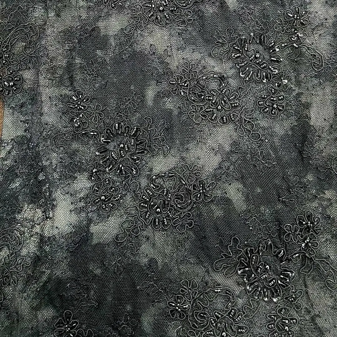 Bridal Chantilly Lace Fabric 100cm Black