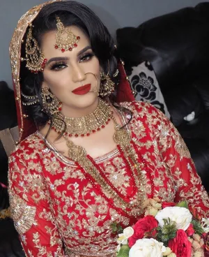 Bridal Long Rani Haar Set with Red Pearls #J4113