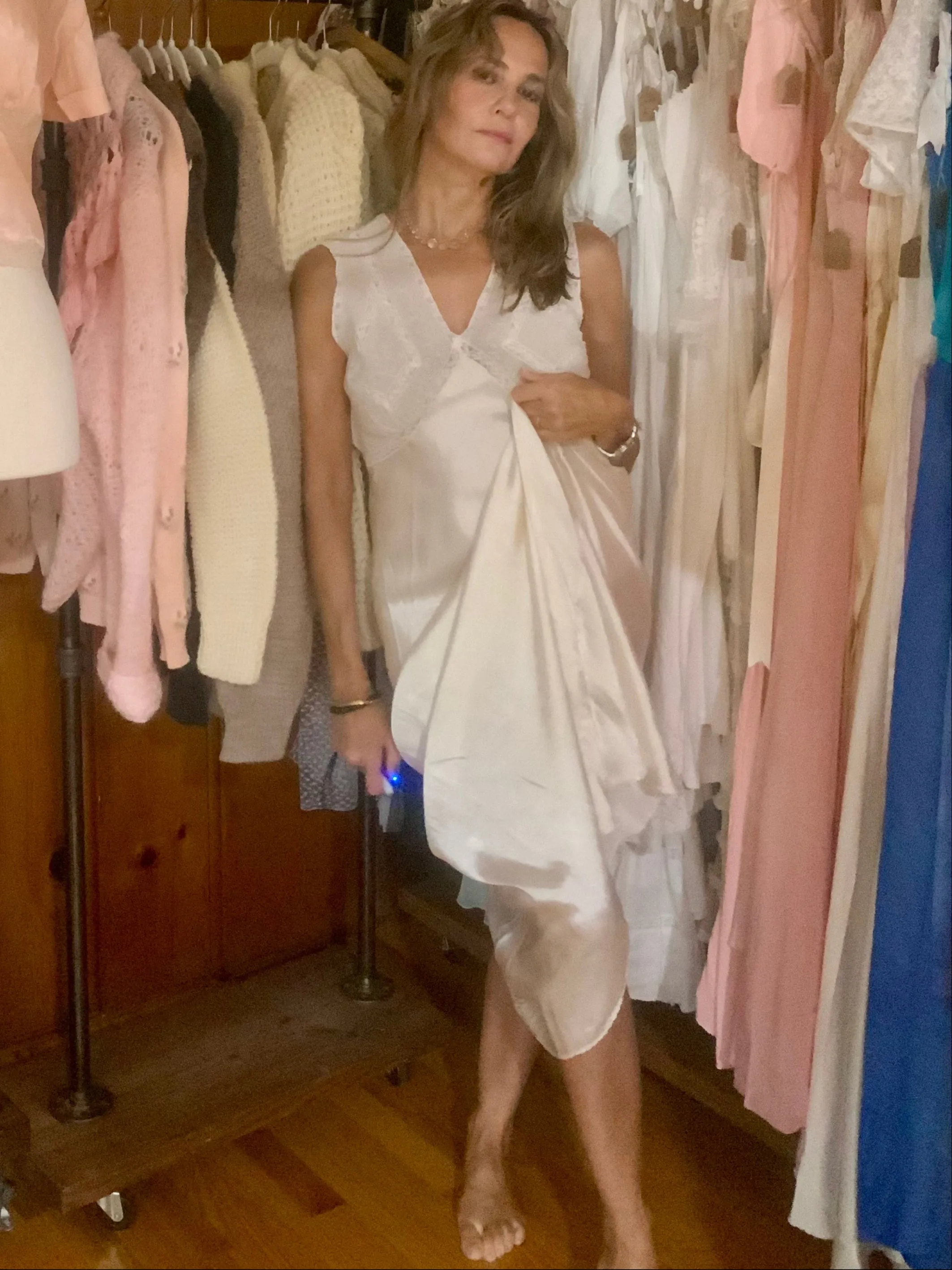 Bridal Satin Nightgown - 40s - 40Y